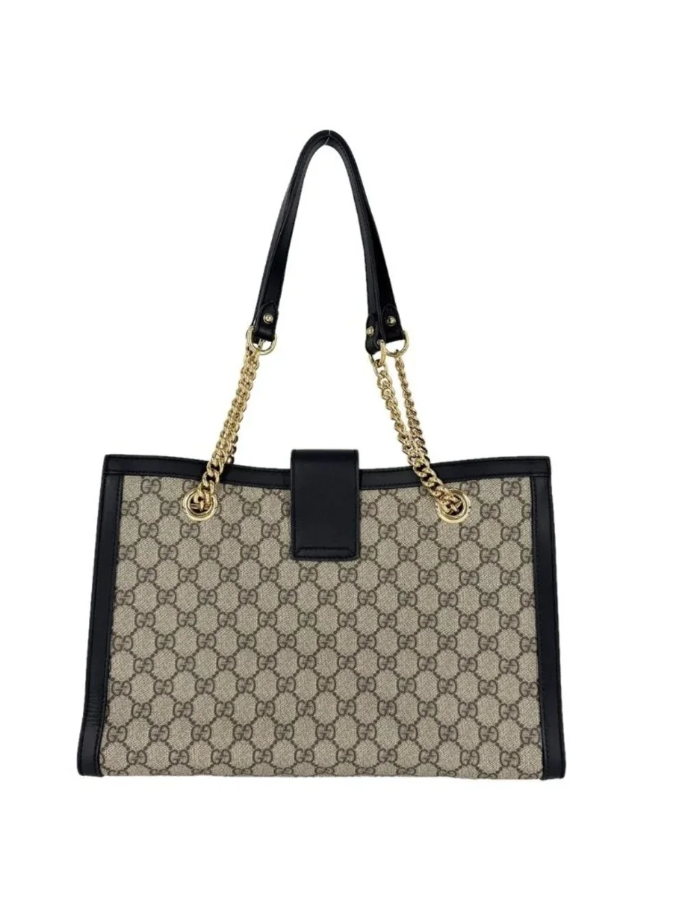 Gucci Tote Horsebit Padlock GG Handbag Shoulder Supreme Canvas Leather Brown